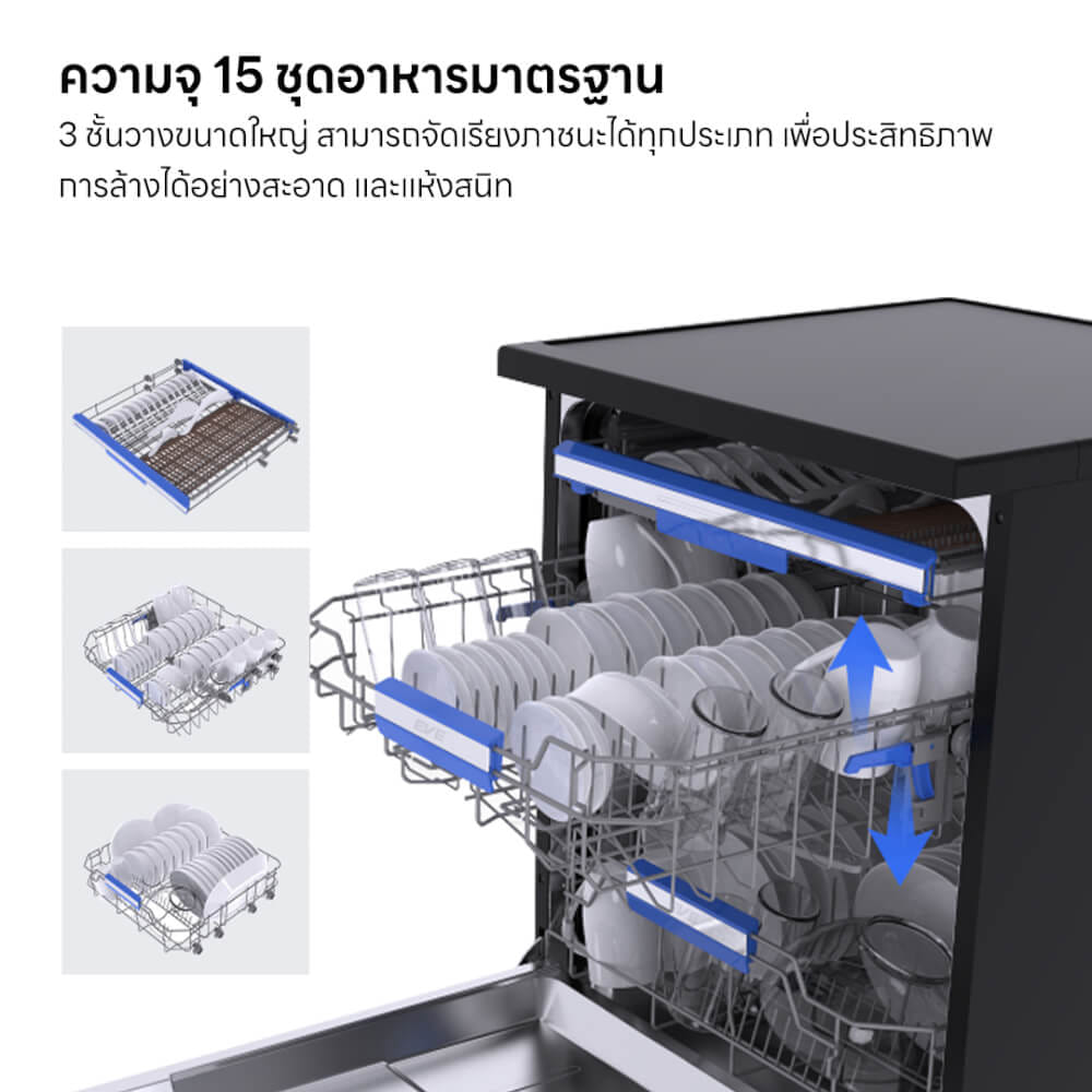 เครื่องล้างจานชนิด FREESTANDING แบบตั้งพื้น EVE รุ่น ONU สีดำ ขนาด 60 ซม._1